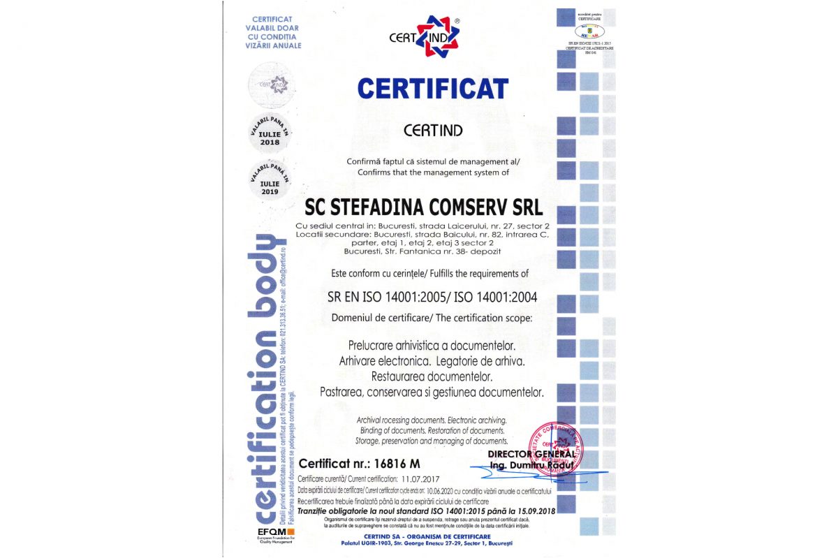 SR EN ISO14001:2005 - Sistem de Management de Mediu